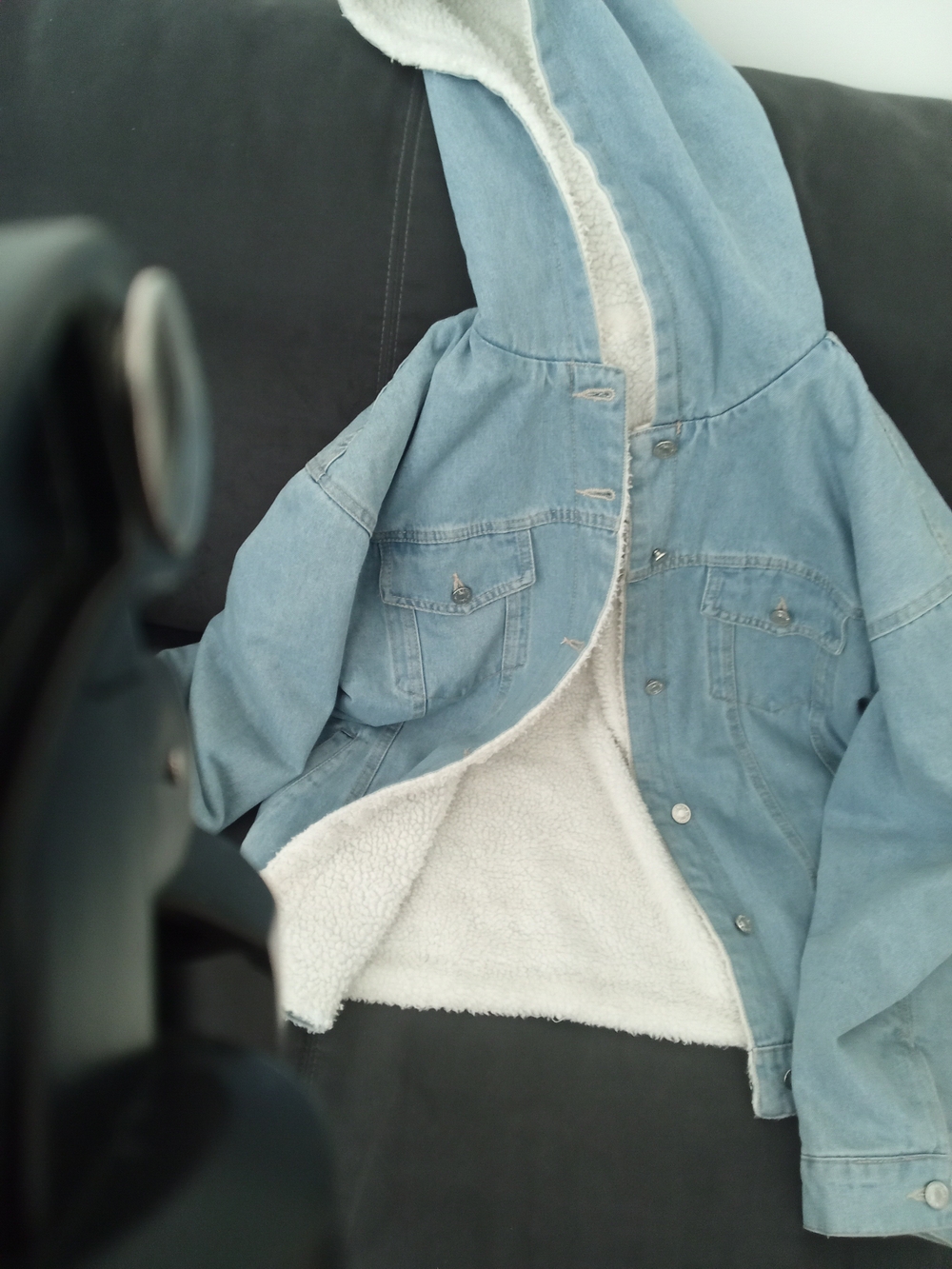 Light Blue Sherpa-Lined Kids Denim Jacket